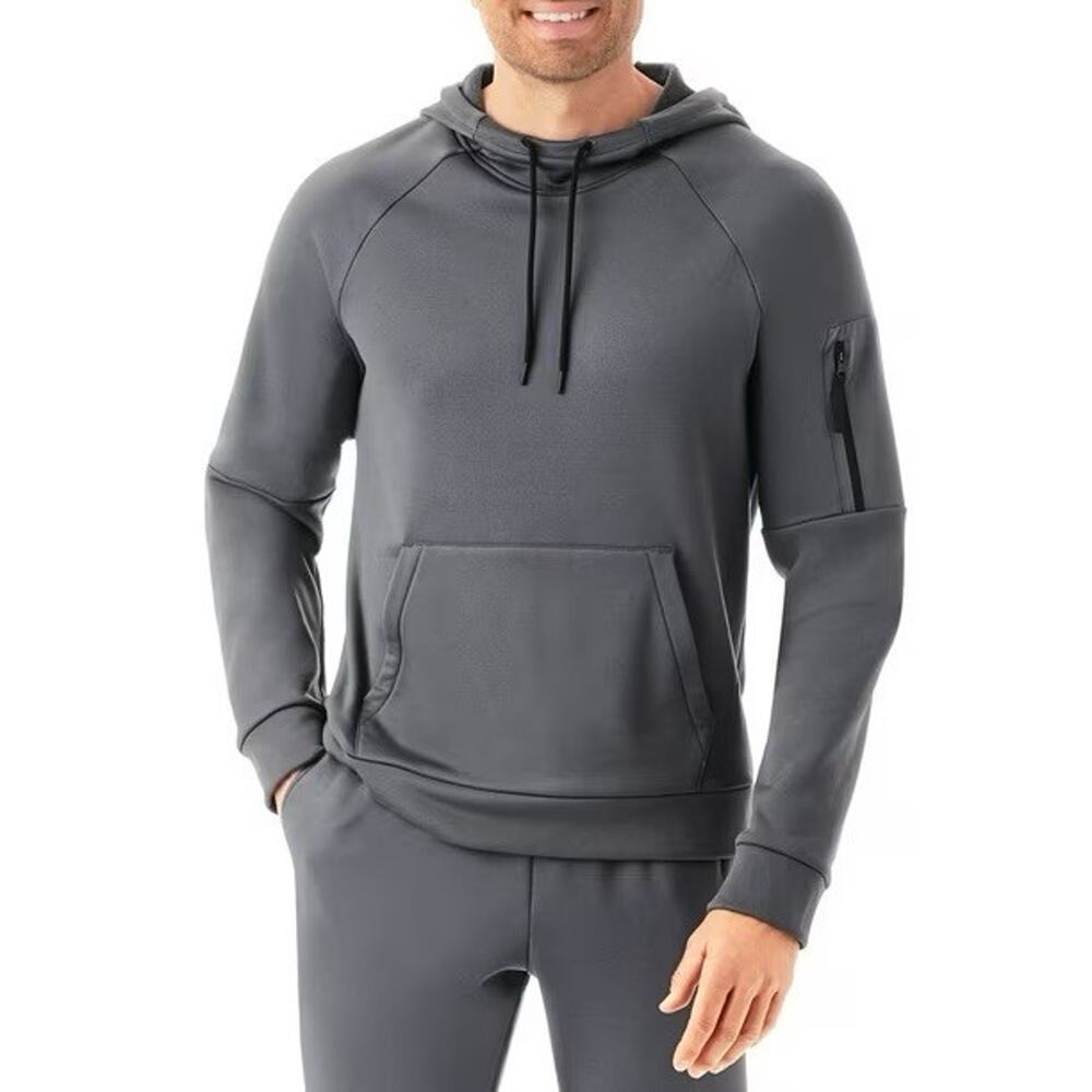 Member's Mark Men's Ultra Soft Tech Fleece Funnel Neck Hoodie Grey Suiting Large